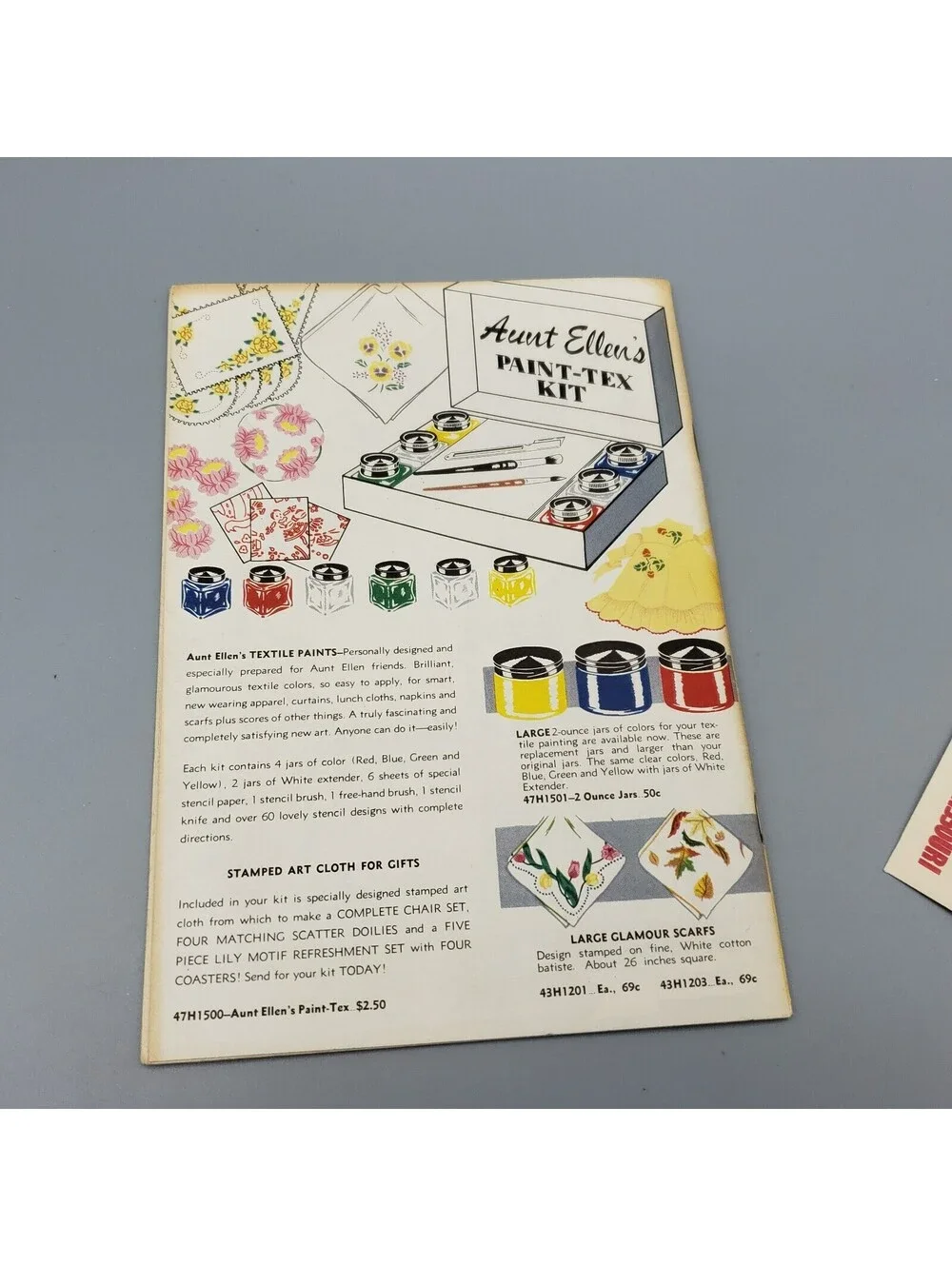 Vintage 1949-50 Catalog Aunt Ellen's Complete Guide to Needlework w/ Order Form